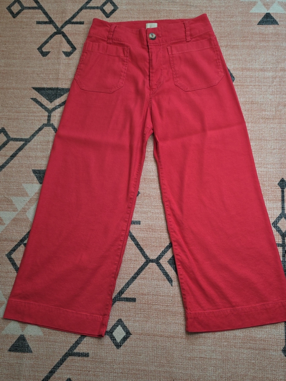 Anthropologie Maeve Colette Wide-Leg Pants in Watermelon Pink 28P